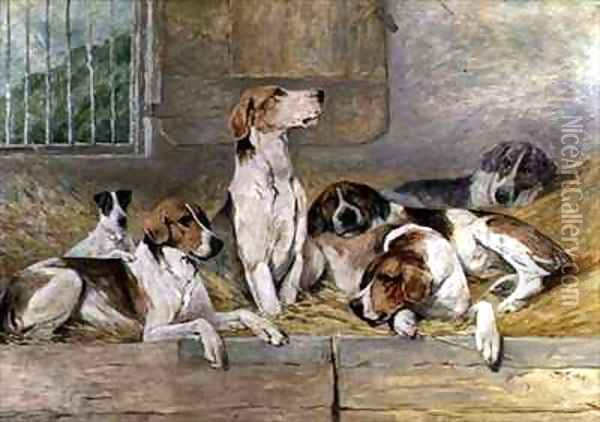 Hounds Oil Painting - John Emms