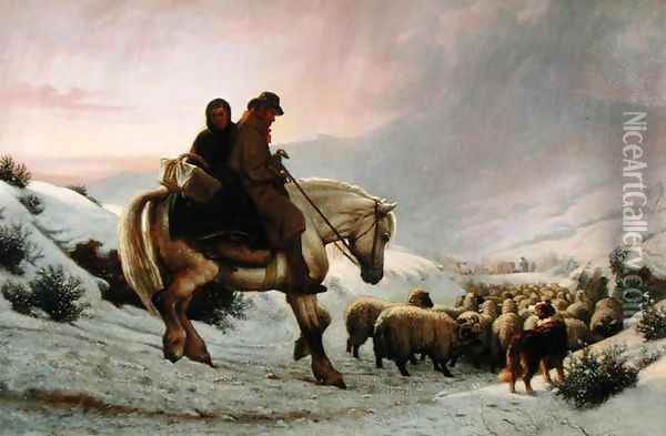 Winter Landscape Oil Painting - Henry Hetherington Emmerson