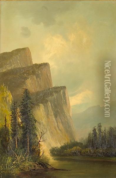 Three Brothers, Yosemite Oil Painting - Frederick Ferdinand Schafer