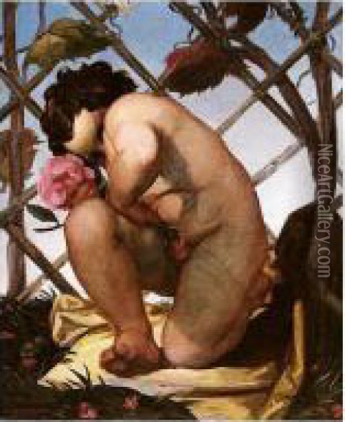 Cupid Oil Painting - David Scott