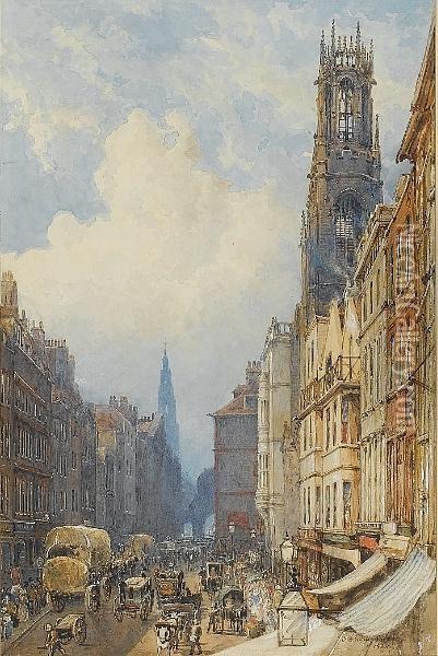 Fleet Street, London Oil Painting - George Sidney Shepherd