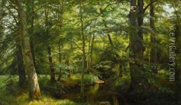 Waldlandschaft. Oil Painting - Andrei Nikolaevich Shilder