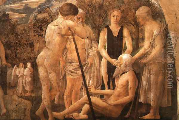 The Death of Adam, detail of Adam and his Children Oil Painting - Piero della Francesca