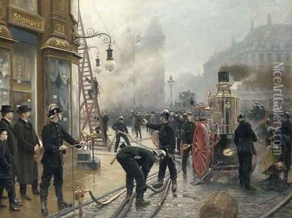 The fire engine Oil Painting - Paul-Gustave Fischer