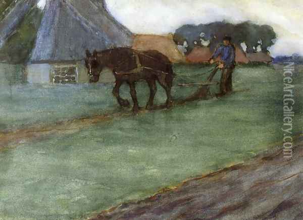 Man Plowing Oil Painting - Frederick Carl Frieseke