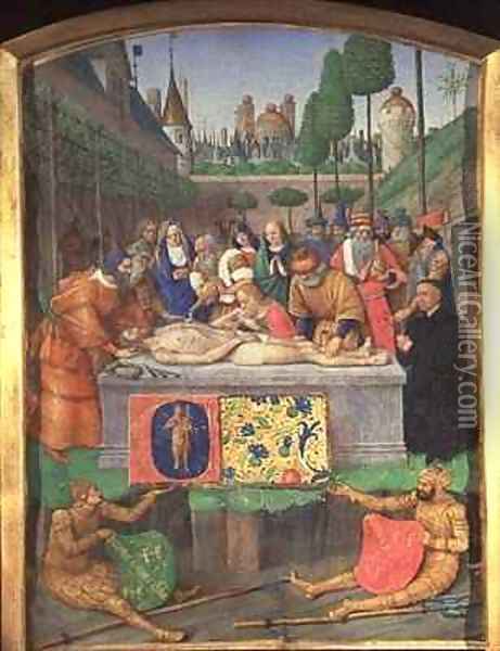The Entombment from the Hours of Etienne Chevalier Oil Painting - Jean Fouquet