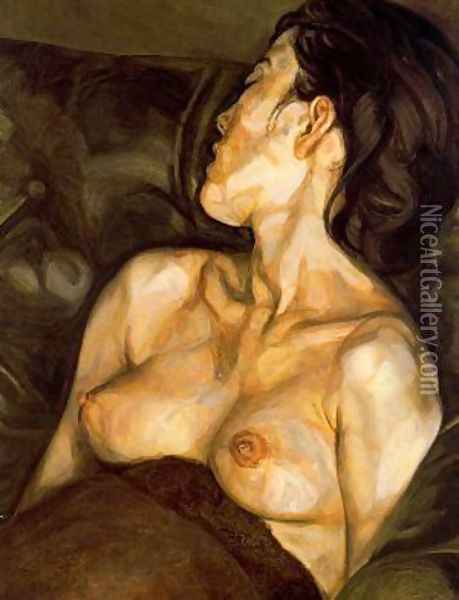 Pregnant Girl Oil Painting - Lucian Freud