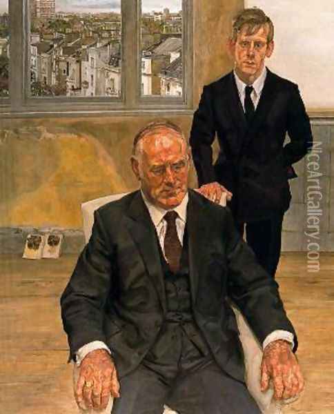 Two Irishmen Oil Painting - Lucian Freud