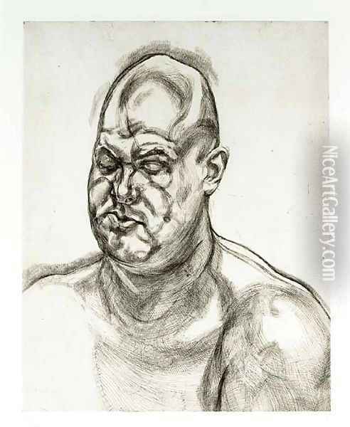 Large Head (H. 47 II) Oil Painting - Lucian Freud
