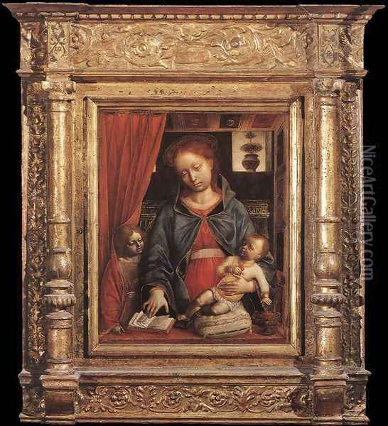 Madonna And Child With An Angel 1479-80 Oil Painting - Vincenzo Foppa