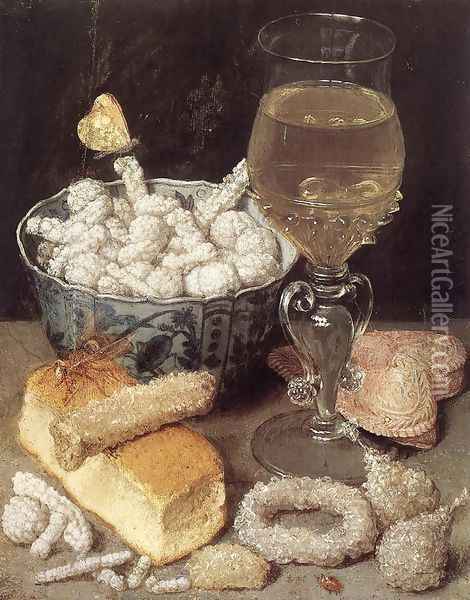Still-Life with Bread and Confectionary Oil Painting - Georg Flegel
