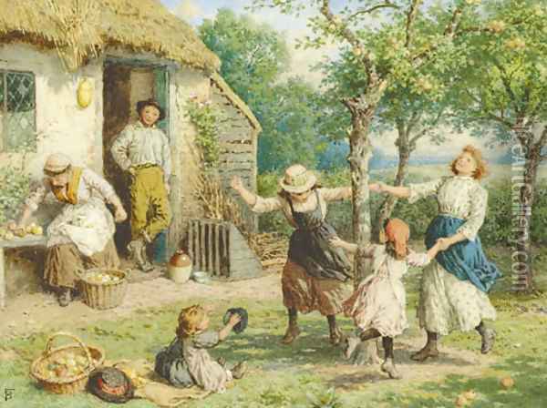 Ring-a-ring-a-roses Oil Painting - Myles Birket Foster