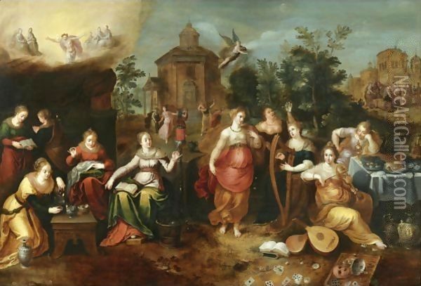 The Parable of the Wise and Foolish Virgins Oil Painting - Frans the younger Francken