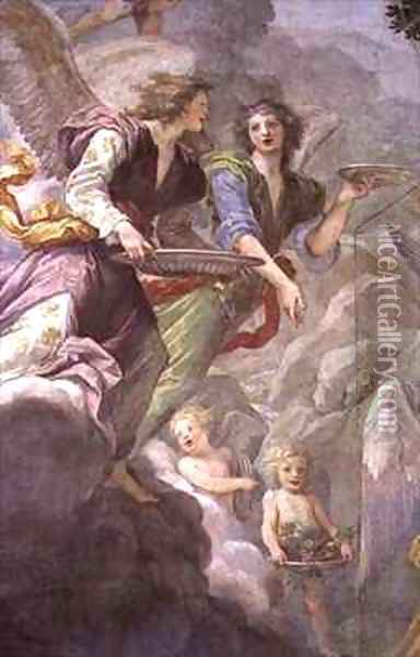 Christ served by Angels Oil Painting - Baldassarre Franceschini