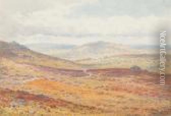 Rain Clouds Over Belstone Oil Painting - Arthur Suker