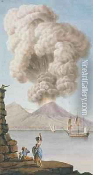 Eruption of Vesuvius Oil Painting - Pietro Fabris