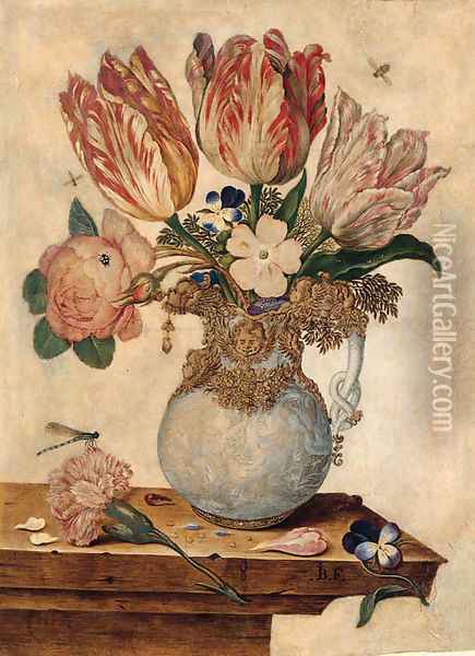Tulips Oil Painting - Jan Baptist van Fornenburgh