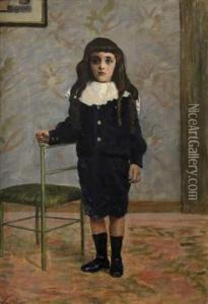 Portrait D'enfant Oil Painting - Ludovic Vallee