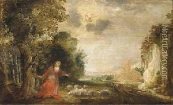 The Annunciation To Joachim Oil Painting - Denys Van Alsloot