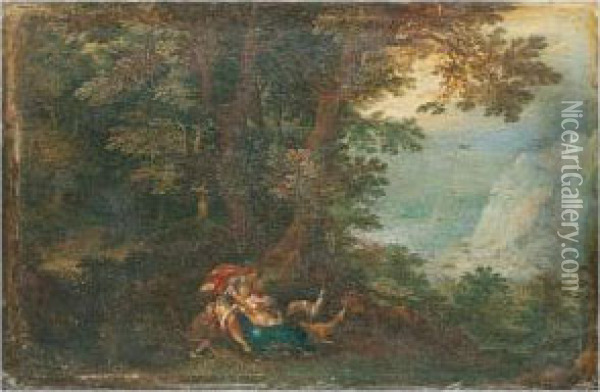 A Landscape With Cephalus And Procris Oil Painting - Denys Van Alsloot