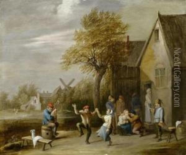 Peasant Feast In The Countryside Oil Painting - Thomas Van Apshoven