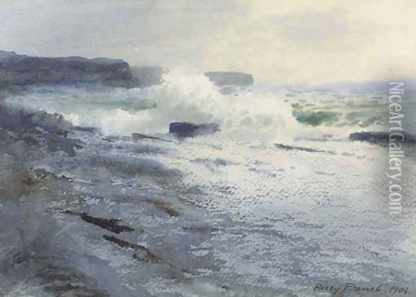On the Rocks, Kilkee, Co. Kerry Oil Painting - William Percy French