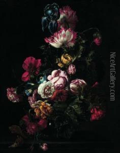 Vaso Con Fiori Oil Painting - Carl Wilhelm de Hamilton