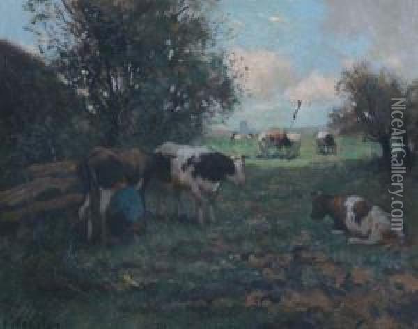Melktijd Oil Painting - Fedor Van Kregten