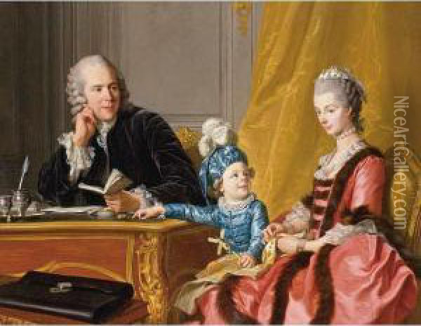 The Devin Family Oil Painting - Louis-Michel Van Loo