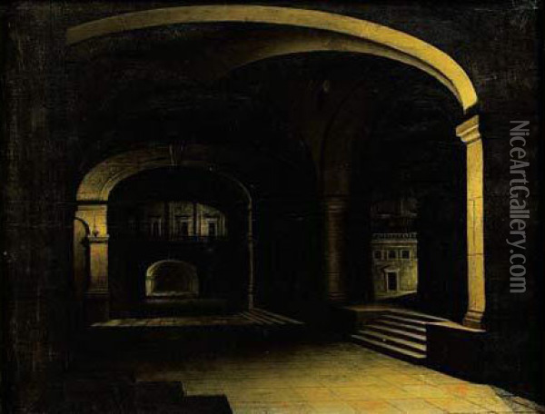 Interieur D'une Galerie D'un Palais Renaissance Oil Painting - Hendrick van, the Younger Steenwyck