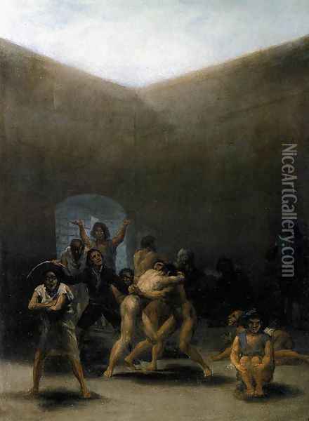 The Yard Of A Madhouse Oil Painting - Francisco De Goya y Lucientes