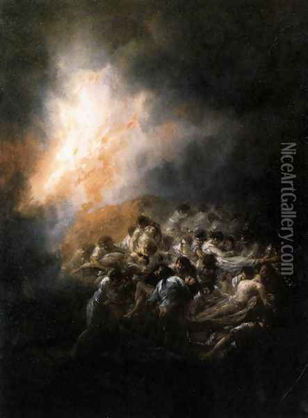 Fire At Night Oil Painting - Francisco De Goya y Lucientes