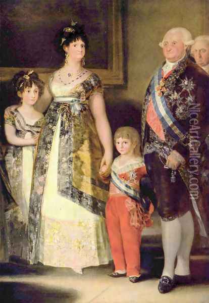 Charles IV and his Family (detail) Oil Painting - Francisco De Goya y Lucientes