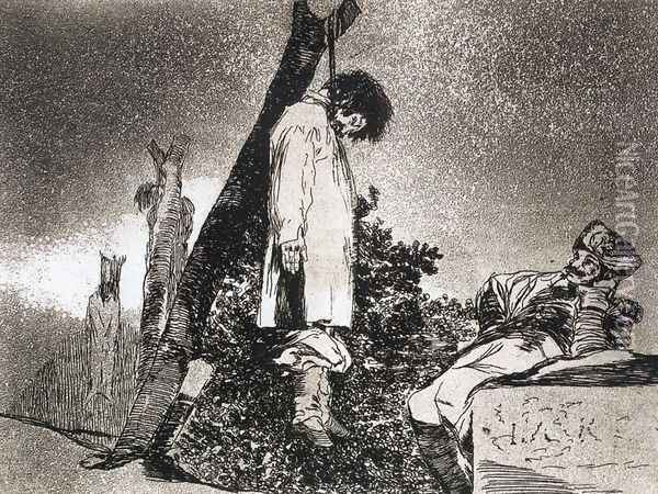 Here neither Oil Painting - Francisco De Goya y Lucientes