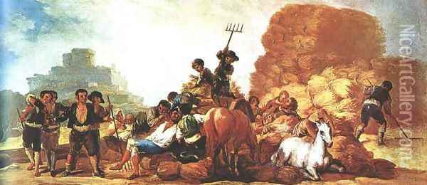The Threshing Oil Painting - Francisco De Goya y Lucientes