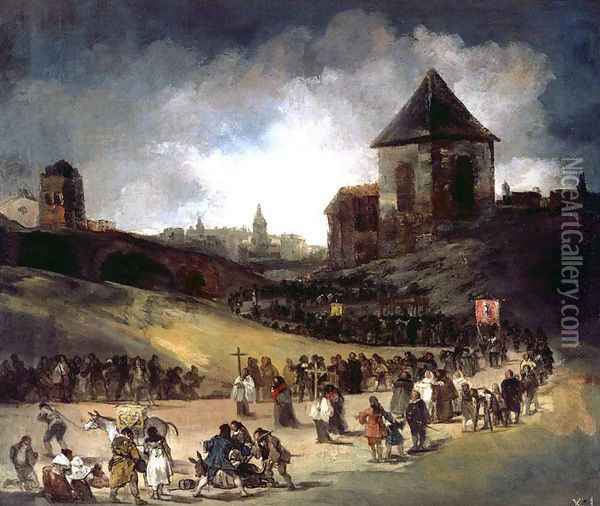 Procession in Valencia Oil Painting - Francisco De Goya y Lucientes