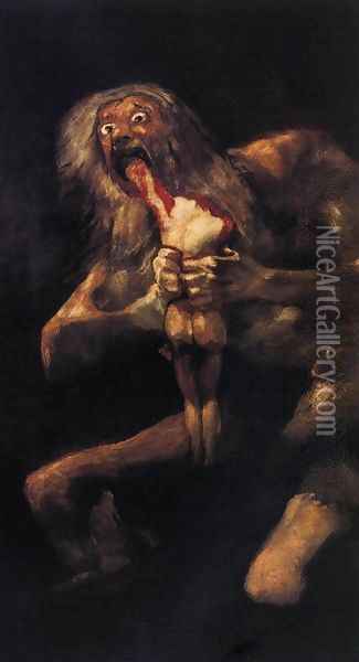 Saturn Devouring One of his Children Oil Painting - Francisco De Goya y Lucientes