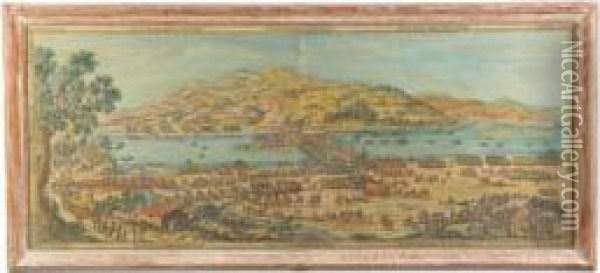 View Of The Ile Des Faisans Oil Painting - Diego Rodriguez de Silva y Velazquez