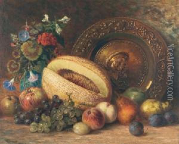 Still Life Of Fruit Oil Painting - Frederick Arthur Verner