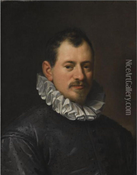 Portrait Of The Goldsmith Jacopo Bilivert (1550-1603), Bustlength Oil Painting - Hans Von Aachen