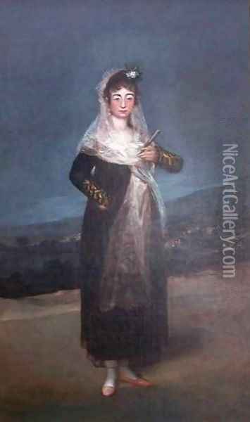 Portrait of Marquesa Santiago Oil Painting - Francisco De Goya y Lucientes