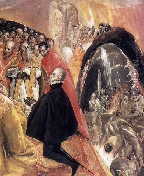 The Adoration of the Name of Jesus (detail 2) 1578-80 Oil Painting - El Greco (Domenikos Theotokopoulos)