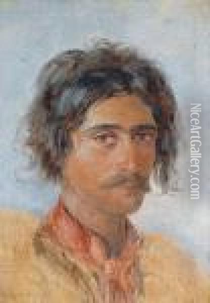 Portrait Eines Ungarischen Hirten Oil Painting - August Xaver Karl von Pettenkofen