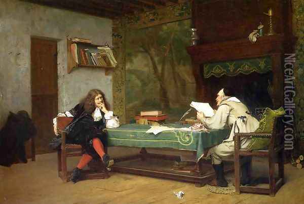 A Collaboration - Corneille and Molière Oil Painting - Jean-Leon Gerome