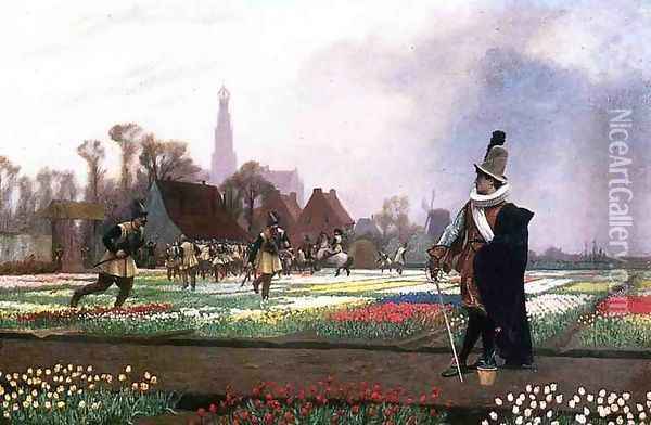 Duel among the Tulips Oil Painting - Jean-Leon Gerome