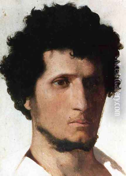 Head of a Peasant of the Roman Campagna Oil Painting - Jean-Leon Gerome