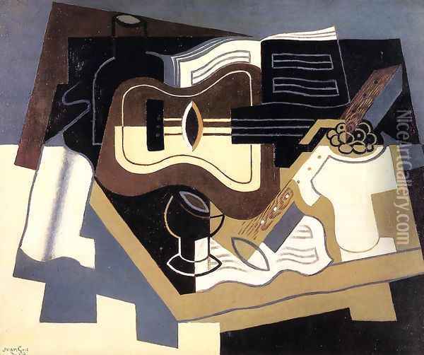 Guitar with Clarinet Oil Painting - Juan Gris
