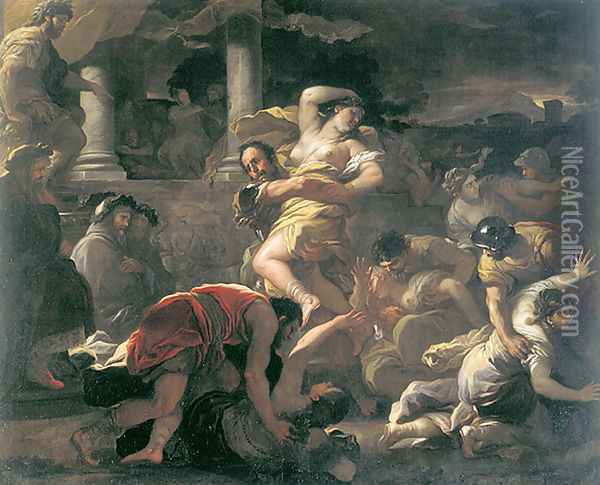 Il ratto delle Sabine (The rape of the Sabine women) Oil Painting - Luca Giordano