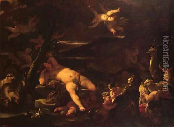 Young Bacchus Sleeping Oil Painting - Luca Giordano