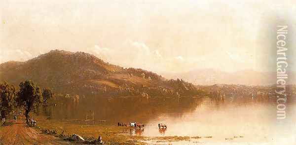 Mt Merino On The Hudson Near Olana Oil Painting - Sanford Robinson Gifford